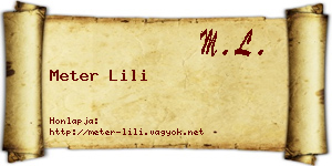 Meter Lili névjegykártya